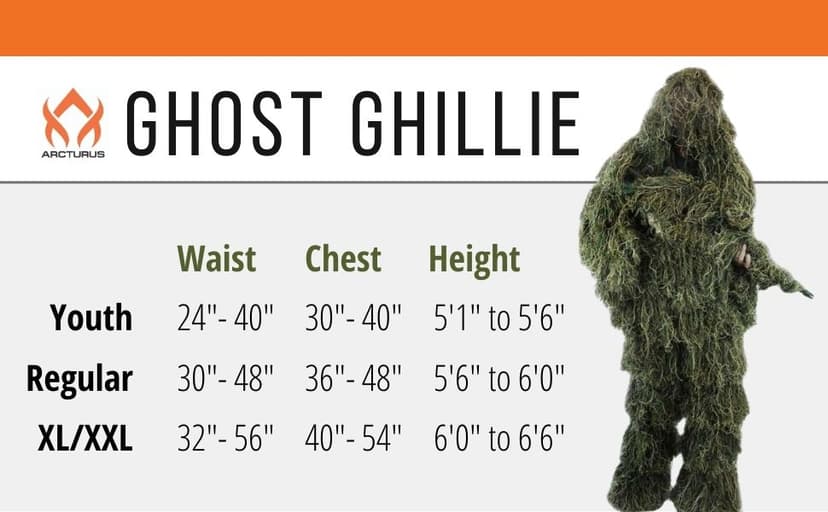 Arcturus Ghost Ghillie Suit | Ultra-Dense Design | Superior Camo Coverage for Hunters, Military, Snipers, Airsoft & Paintball