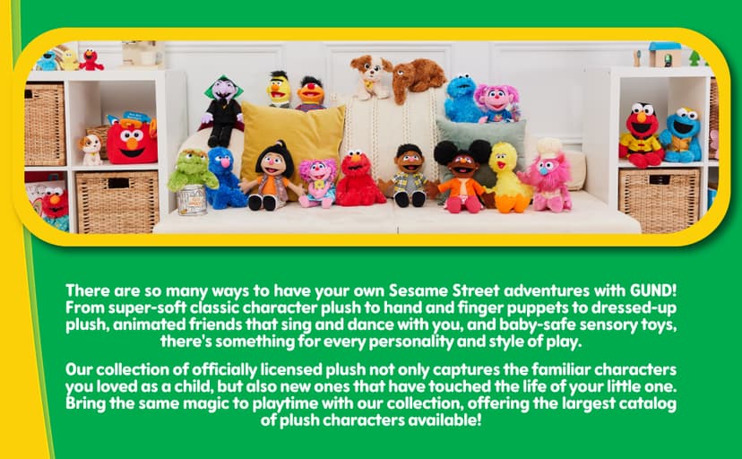 GUND Sesame Street Official Elmo Take Along Buddy Plush, Premium Plush Toy for Ages 1 & Up, Red, 13”