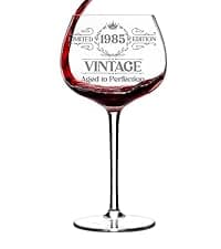 Vintage 1975 Engraved Wine Glass - 50th Birthday Gifts For Her - Cool Gifts For 50 Year Old Woman - 1975 Birthday Present - Fifty Women Gift Ideas - Turning 50 Cup for Wife, Sister, Daughter, Ladies