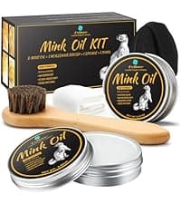 Feilove Leather Boot Care Kit – Mink Oil & Saddle Soap for Leather with Applicators & Cloths – 6-Piece Leather Shoe Care Kit for Cowboy Boots, Work Boots, Shoes & Tack
