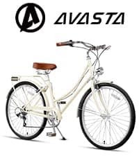AVASTA Vela Hybrid Bike for Adult Women Female Lightweight Step Through 26 Inch High Tensile Steel Frame City Commuter Comfort Lady Bicycle, 6-Speed, Multiple Colors