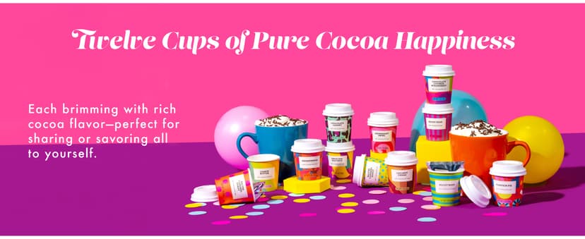 BomBombs, Hot Chocolate Mix Gift Set with Mini Cup Packaging, Dessert Flavors Include Rocky Road, Cookies Butter, Pumpkin Pie & More, Set of 12