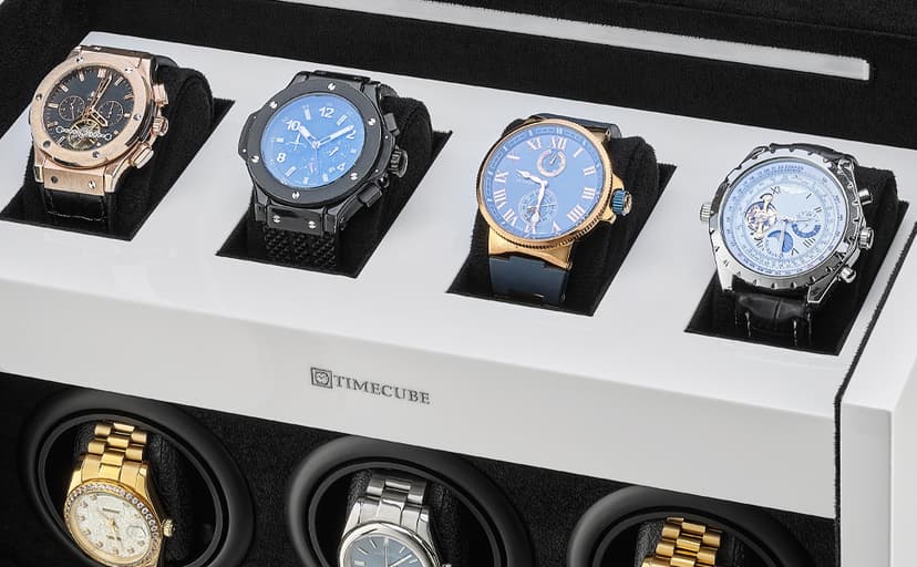 TIMECUBE 9 Watch Winder with 4 Storage Slots and Interior Light