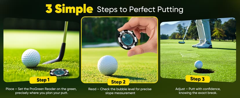 SlopeMaster ProGreen Reader - Golf Ball Marker with High Precision Green Reading Aid Golf Accessories for Men Women