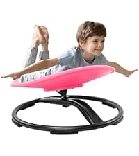 Zhenx Spinning Chair for Autistic Kids (3-18 Years), Sensory Swivel Chair for Teens with ADHD/Autism – 21×19 Inch 220LBS Weight Capacity Seat – Sit and Spin Calming Toy for Body Balance (Blue)