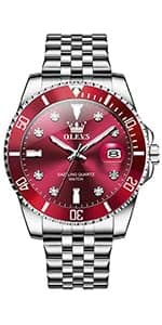 QBAIZI Men's Casual Leather Watch, Easy to Read Three-Hand Analog Stainless Steel Watches for Men, Minimalist Day Date Waterproof Luminous Mens Quartz Wristwatch