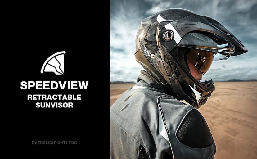 ScorpionEXO AT960 Modular Adventure Street Motorcycle Helmet with Bluetooth Ready Speaker Pockets DOT ECE Approved Topographic (Sand Large)