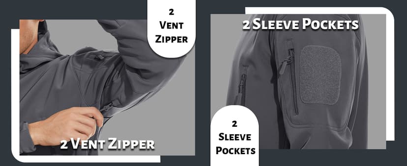 TACVASEN Men's Special Ops Military Tactical Soft Shell Rain Warm Fleece Lined Jacket Winter Hood Coat Hiking Snowboard
