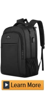 MATEIN Travel Laptop Backpack, Business Anti Theft Slim Sturdy Laptops Backpack with USB Charging Port, Water Resistant College School Computer Bag Gift for Men & Women Fits 15.6 Inch Notebook, Grey