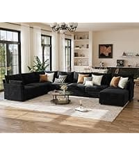 ABCASA Black Oversized Accent Chair with Removable & Washable Chenille Cover, Modern Mid-Century Upholstered Armchair, Deep Seat Comfy Reading Chair for Living Room, Pet & Kid Friendly