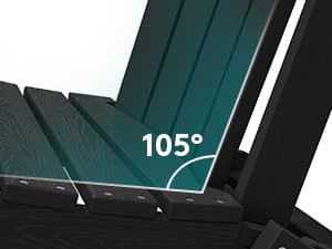 SERWALL HDPE Folding Adirondack Chair with Dual Cup Holder - Composite Adirondack Chair Set of 4- Black