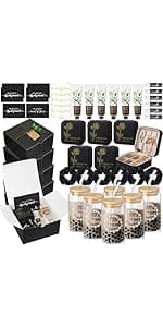 Set of 6, includes jewelry boxes, glass cups, scrunchies, knot bracelets, hand cream, lip balm and proposal cards Teenyyou 60 Pcs Bridesmaid Proposal Gift Box Set for Wedding Party,White B0FBWY1R2J