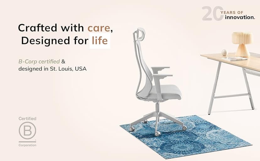 Anji Mountain Rug'd Office Chair Mat for Carpet & Hardwood Floor - Jacquard Woven, Anti-Slip Backing, Low Pile, Floor Protector Desk Chair Mat, Office Rugs for Rolling Chairs (Tamanrasset - 36" x 48")