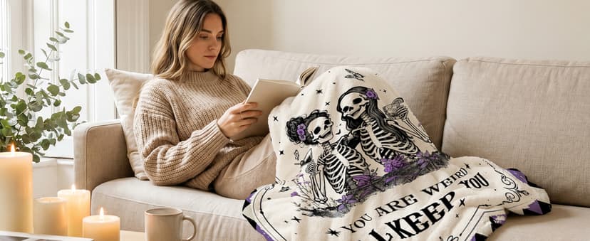 Gothic Best Friend Blanket,Gothic Funny Gift for Sister,Besties, BFFs, and Weird Friends,60"x50" Best Friend Birthday Gifts for Women,Best Friend Blanket Gifts for Women B0GSQN1SP4