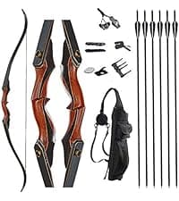 TOPARCHERY Archery 56" Takedown Hunting Recurve Bow Metal Riser Right Hand Longbow