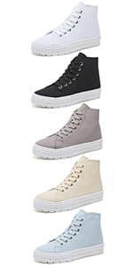 SERNIAL Womens White Tennis Shoes PU Leather Sneakers Casual Walking Shoes for Women