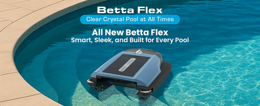 Betta Flex Solar-Powered Robotic Pool Skimmer – Cordless with Dual Cleaning Modes, Soft-Touch Pool Protection. Compatible with Infinity Edge, In-Ground & Above-Ground Pools (Blue)