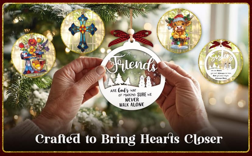 2 Layered Friendship Ornament For Women Friends, Christmas Ornaments 2026, Frienship Gifts Friendship Ornament, Christmas Friends Gift for Women B0DH4V9P1K