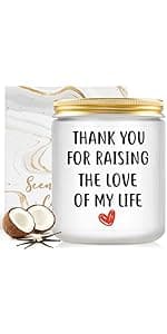 Best Christmas Gifts for Mother in Law Gifts from Daughter Son in Laws - Birthday Gift for Boyfriends Mom, Future Mother in Law Gift Wedding, Lavender and Eucalyptus Scented Candle