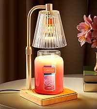 Candle Warmer Lamp with Timer Dimmer, Birthday Gifts for Mom Women Friend Sister, House Warming Gifts, Vintage Clear Wax Melt Warmer, Fall Decorations Office Apartment Dorm Room Home Decor