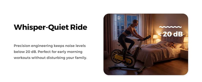 Compact Exercise Bike for Small Spaces, Quiet Rear Flywheel Stationary Bike for Home, 7-Level Lever Resistance, Soft Seat Indoor Cycling Bike for Petite to Medium Frames (<26dB)
