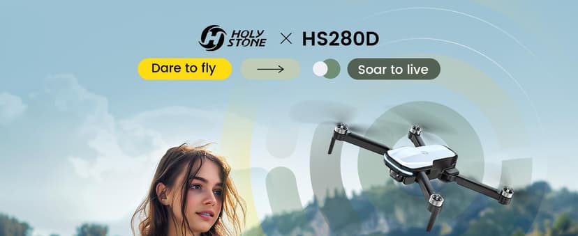 Holy Stone FPV Drone with 1080P HD Camera for Beginner Adults and Kids, HS280D Foldable RC Quadcopter with Brushless Motor, Optical Flow, Tap Fly, Voice Control, Gesture Selfie, 2 Modular Batteries
