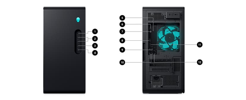 Alienware Aurora Gaming Desktop ACT1250 - Intel Core Ultra 9 285 Processor, Liquid Cooled, NVIDIA GeForce RTX 5080, 32GB DDR5 RAM, 1TB SSD, 1000W Platinum Rated PSU, Win 11 Home - Clear Panel