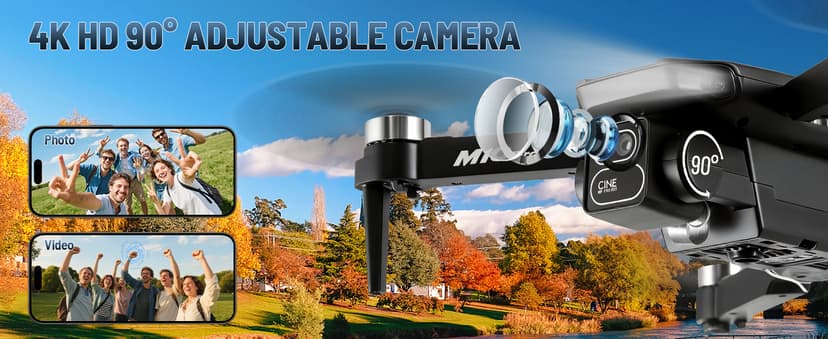 Mini Drone with Camera, 4K HD FPV Drone for Beginners,Brushless Motor, Altitude Hold, Gesture Selfie, One key Return/Emergency Stop,3D Flips, Waypoint Fly, 2 Batteries,Foldable RC Quadcopter.