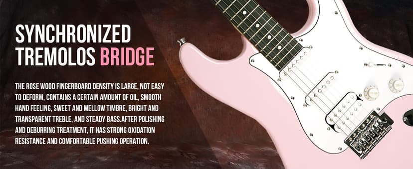 Soulmate 39 Inch Full Size Electric Guitar Starter Kit for Beginners Solid Body, HSS Pickups with 15W Amp, Gig Bag, Capo, Strap, Strings, Cable, Picks (Right-Handed,Pink)