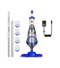 VIVOHOME 1140GPH Handheld Pool Vacuum Cordless Cleaner Powerful 40W Motor Suction Long-Run 75min Battery, 2.6L Visible Filter, Adjustable 8.2FT Pole for Above Ground & In-Ground Pools