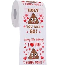 60th Birthday Gifts for Women, Men, Her, Him - Happy Prank Toilet Paper - 60th Birthday Decorations, Party Supplies Favors - 60 Years Old Funny Gag Gift Ideas, Novelty Bday Present for Friends, Family