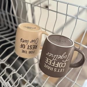 Engagement Wedding Gifts for Couple, Bride & Groom, Newlywed, Bridal Shower, His and Hers, Mr and Mrs, Christmas, Valentine's Triple Gifffted Lets Have Coffee Together Mug Set For Couples, 13oz Ceramic B0DP5GFK31