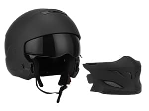 Full Face Motorcycle Helmet for Unisex-Adult Dirt Bike ATV Scooter Cruiser 3/4 Face Motocross Helmet Interchangeable Mouth Cover DOT Approved
