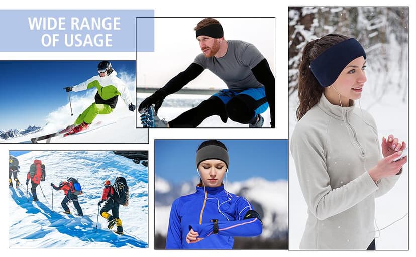 BBTO 3 Pcs Fleece Ear Warmers Muffs for Men Women Headband Ear Muffs Winter Covers for Cold Weather Running Cycling Ski