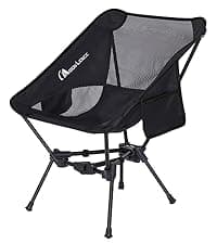 MOON LENCE Portable Camping Chair Backpacking Chair - The 4th Generation Ultralight Folding Chair - Compact, Lightweight Foldable Chairs for Hiking Mountaineering, Beach (Black-1Pack)
