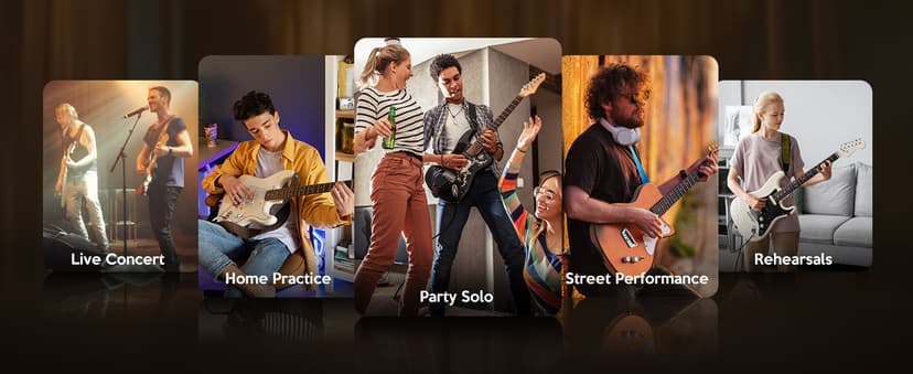 Flatsons FBA-10 Guitar Amp, 10W Mini Electric Guitar Amplifier with Clean/Drive Channel, 6H Work, USB-C Rechargeable, 3.5mm Headphone/AUX, Wireless Portable Amp for Indoor Practice, Travel (White)