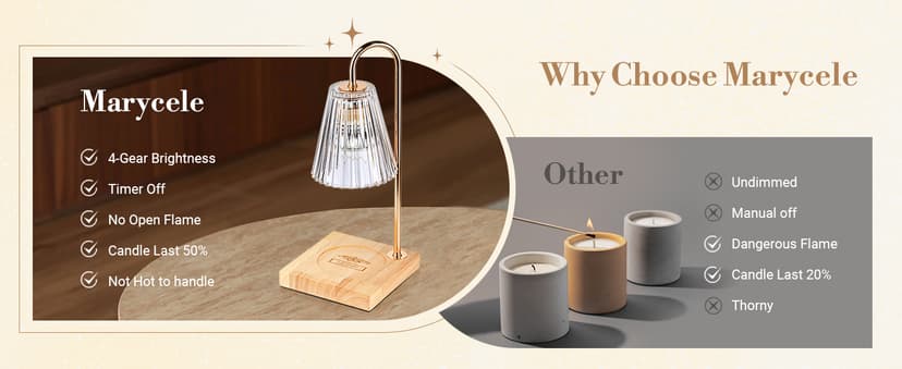 Candle Warmer Lamp with Timer Dimmer, Birthday Gifts for Mom Women Friend Sister, House Warming Gifts, Vintage Clear Wax Melt Warmer, Fall Decorations Office Apartment Dorm Room Home Decor