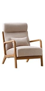 INZOY Accent Chairs with Ottoman Set, Modern Velvet Armchair with Adjustable Backrest, Comfy Lounge Chair for Living Room Bedroom, Beige
