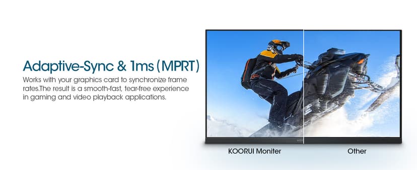 KOORUI 27 Inch QHD (2560x1440) IPS HDR Ultra-Thin Computer Gaming Monitor, 120Hz Refresh Rate, DCI-P3 95%, FreeSync & G-Sync, 1ms MPRT, VESA 100x100mm, Tilt Adjustable for Game and Work, E2721H