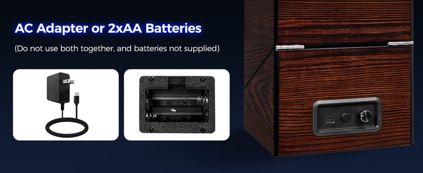 BEWISHOME BEWISHOME Watch Winder for Automatic Watches, Automatic Watch Winder Box Watch Spinner with LED Light, Double Watch Winder with Quiet Motor Wooden 4 Modes Battery or Type-C Adapter, Brown SYQ02Y