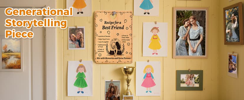 Recipe for a Best Friend Gift Set, Bamboo Cutting Board with Engraved Utensils, Unique Kitchen Gifts for Women, Bestie Gifts for Birthday, Christmas, Housewarming, Graduation, Long Distance Friendship