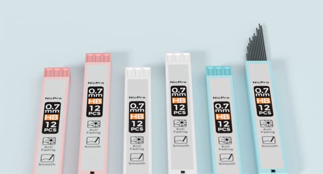 Nicpro 3PCS Cute Mechanical Pencil Set with Case, 0.7 mm Pencils with 6 Tube HB Lead Refill, 3PCS Eraser, 9PCS Eraser Refill for School Supplies Student Writing, Drafting Drawing Sketching