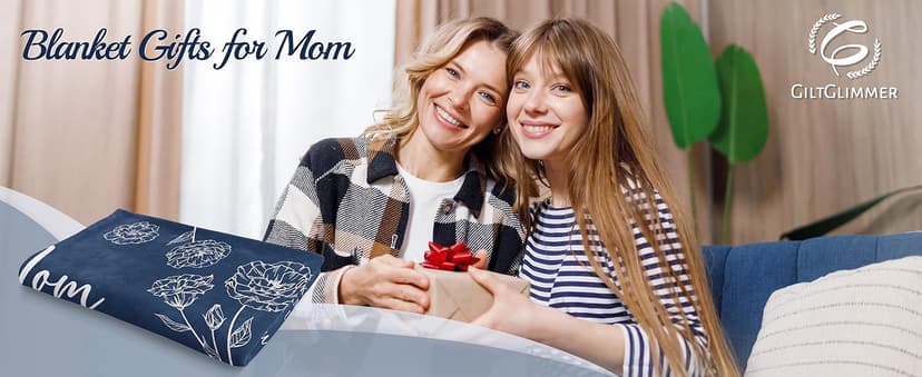Mom Birthday Gifts, Gifts for Mom Blanket, to My Mother Birthday Gift from Daughter Son, Present for Moms for Christmas 60" x 50", Blue