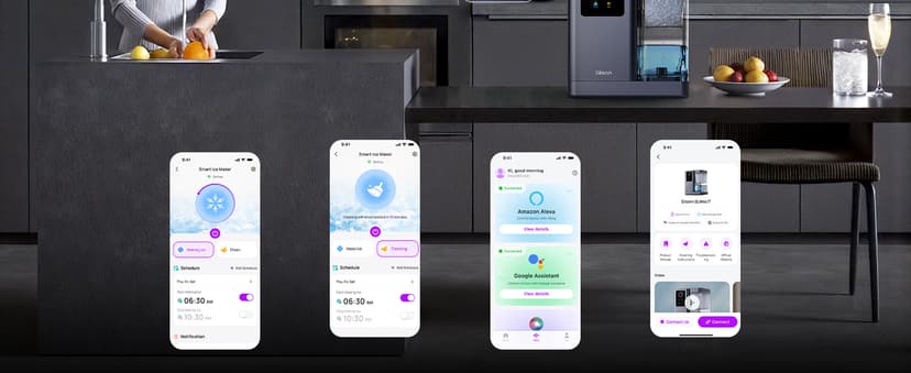 Silonn Nugget Ice Maker Countertop with APP & Voice Control, Self Cleaning Ice Machine with 3L Large Water Tank, 40 lbs/24H Soft Chewable Ice, Portable Pebble Ice Maker for Home, Kitchen and Party