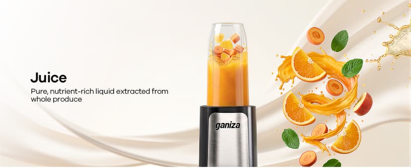 With 3 Portable Cups (1*24oz & 2*17oz), Peak Power 900W Single Serve Smoothie Maker for Kitchen, BPA-Free, Nutritious Recipe Ganiza Smoothie Blender, 14Pcs Portable Personal Blender Shakes & Smoothies B0DJM4QW9B