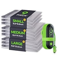 Vacuum Bags for Travel with USB Electric Pump, 15 Pack Carry-on Size Compression Packing for Luggage and Suitcase, Space Saver Bags for Clothes and Clothing Travel