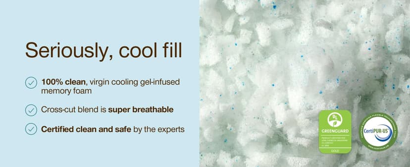Coop Home Goods Eden Bed Pillow Queen Size for Sleeping on Back, Stomach and Side Sleeper- Medium Soft Memory Foam Cooling Gel - CertiPUR-US/GREENGUARD Gold B01LYU7V4S
