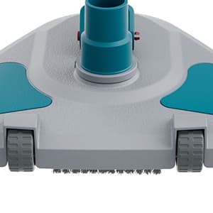 Upgrade Pro Weighted Triangular Pool Rotative Vacuum Head with Brush & EZ Clip Handle - for Cleaning Surface Safe on Vinyl Lined Pools