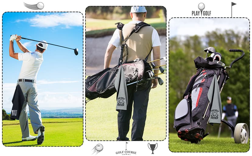 R HORSE 2Pcs Funny Golf Towel Gifts, Microfiber Embroidered Golf Towels for Bags with Clip, Sport Accessories Birthday for Men Women Golfer Fan