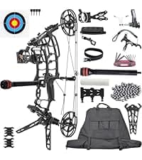Archery Compound Bow Set 20-70 LBS, Draw Length 19"-31", up to IBO 320 fps, Hunting Compound Bow with All Accessories for Archery Hunting Target Shooting Practice RTH